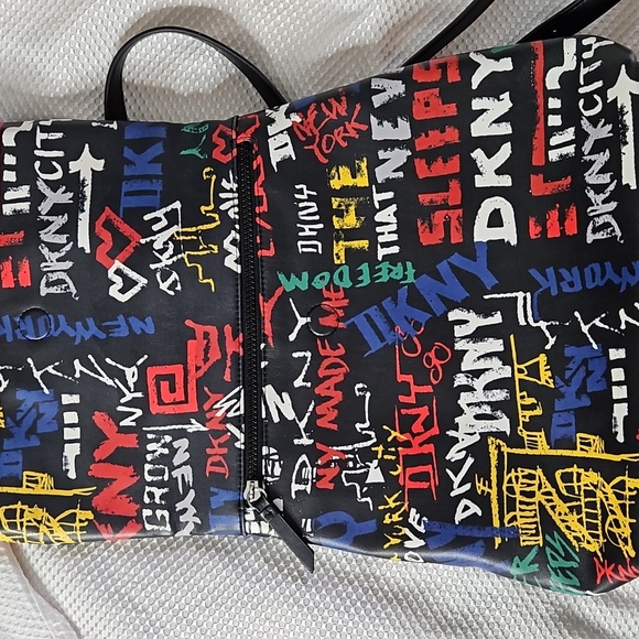 DKNY TILLY FOLD OVER NEW YORK GRAFFITI BACKPACK main image 7